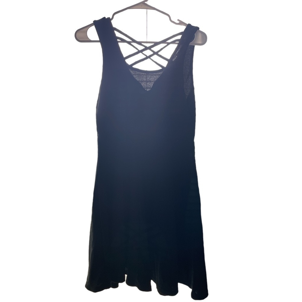Rebel Sugar Mini Dress Criss-Cross Open Back Sleeveless Black Women's L Juniors - Picture 4 of 5